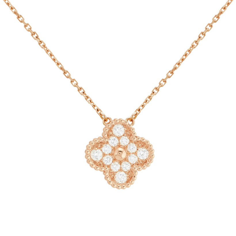 18K Sweet Alhambra Diamond Necklace