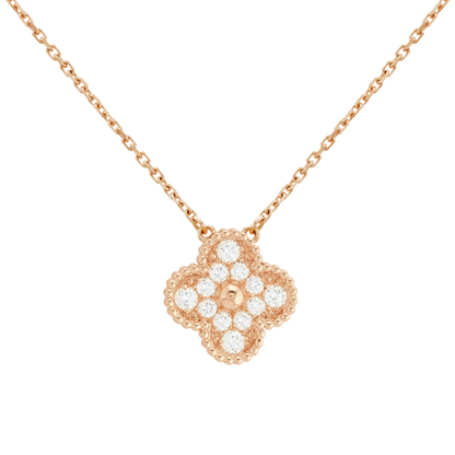18K Sweet Alhambra Diamond Necklace