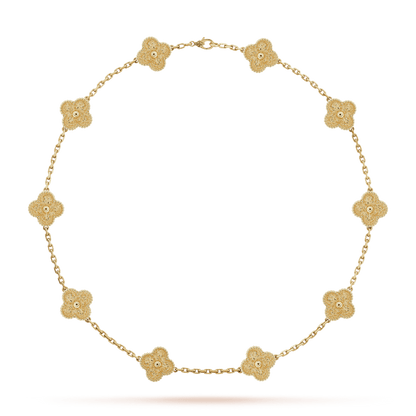 18K Vintage Alhambra 10 Motifs Necklace