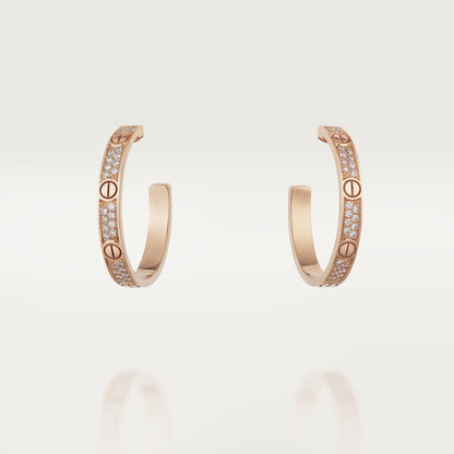 18k Love Pave Diamonds Earrings