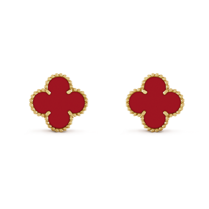 18k Vintage Alhambra Carnelian Earrings