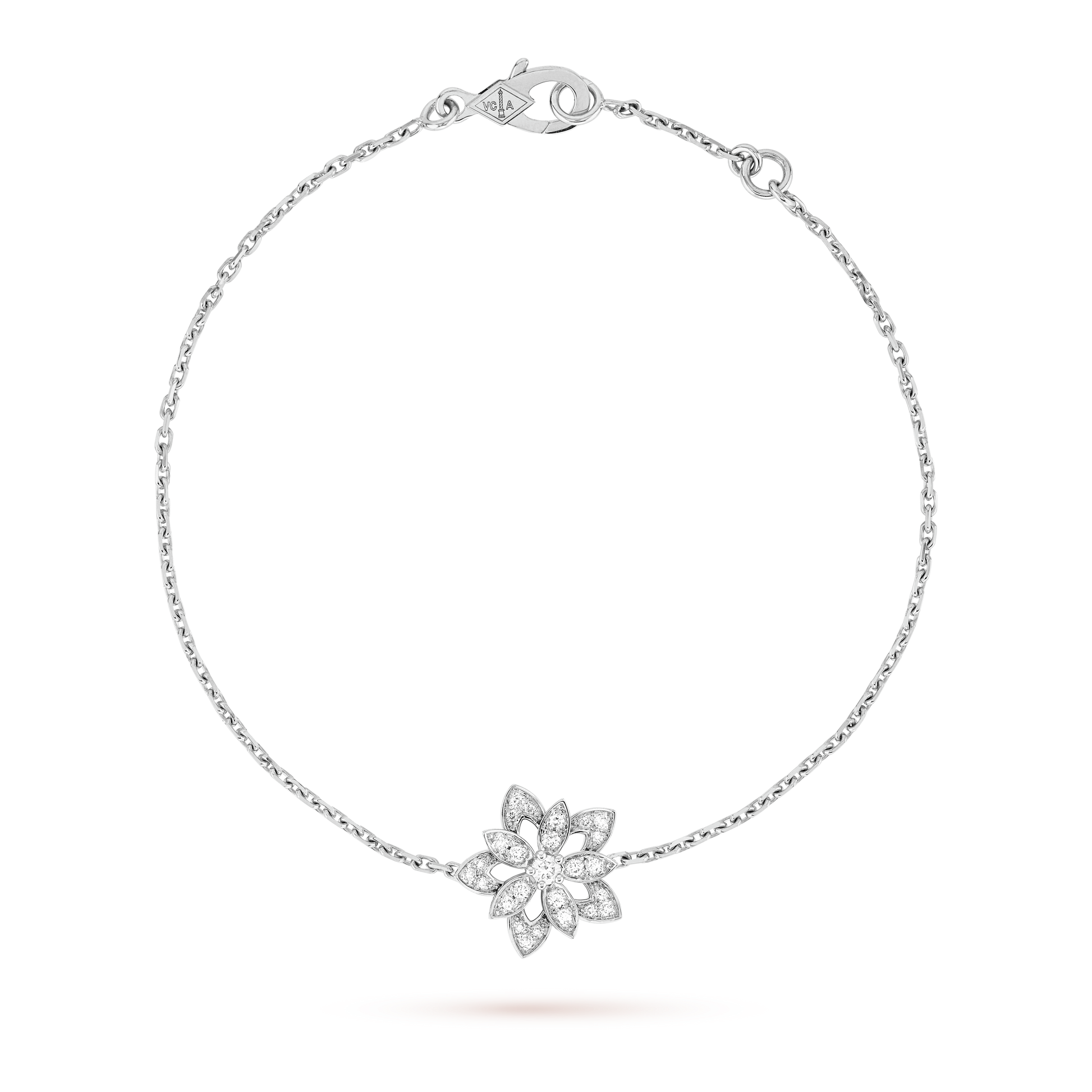 18K Lotus Openwork Pendant Bracelet