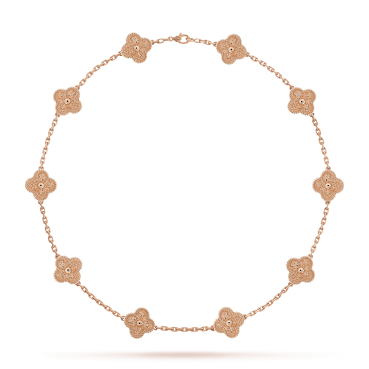 18K Vintage Alhambra 10 Motifs Necklace