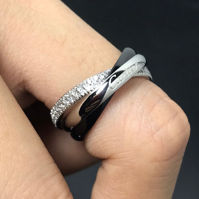 18K White Gold Ceramic Ring