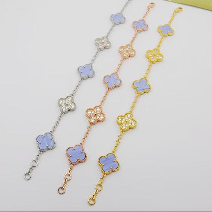 18K Vintage Alhambra Purple Diamonds Bracelet