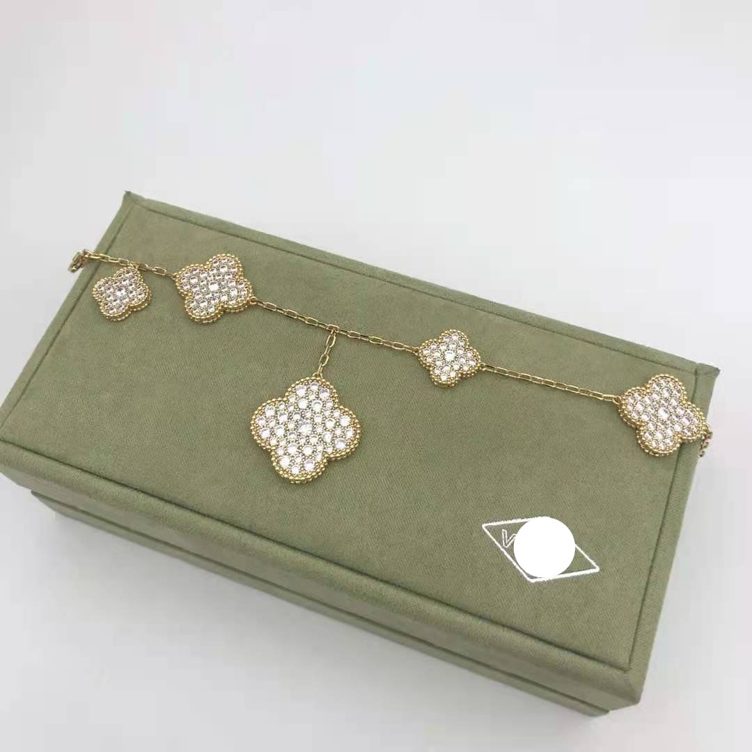 18K Magic Alhambra Five Motifs Diamonds Bracelet