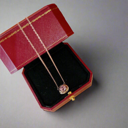18K Trinity Pink Sapphire Necklace