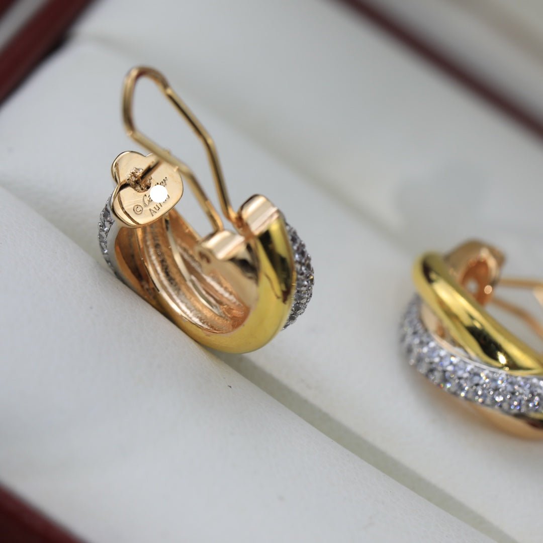 18K Trinity Diamond Earrings
